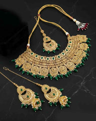 Reverse Kundan Zircon Bridal Set