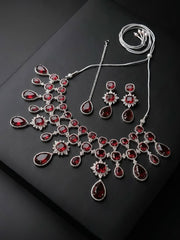 Ruby American Diamond Necklace Set