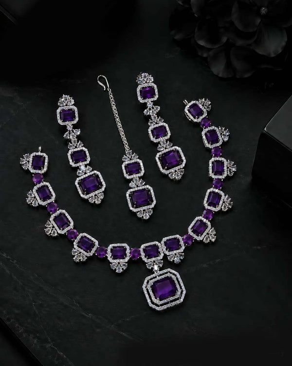 Eloria American Diamond Necklace Set alternate view