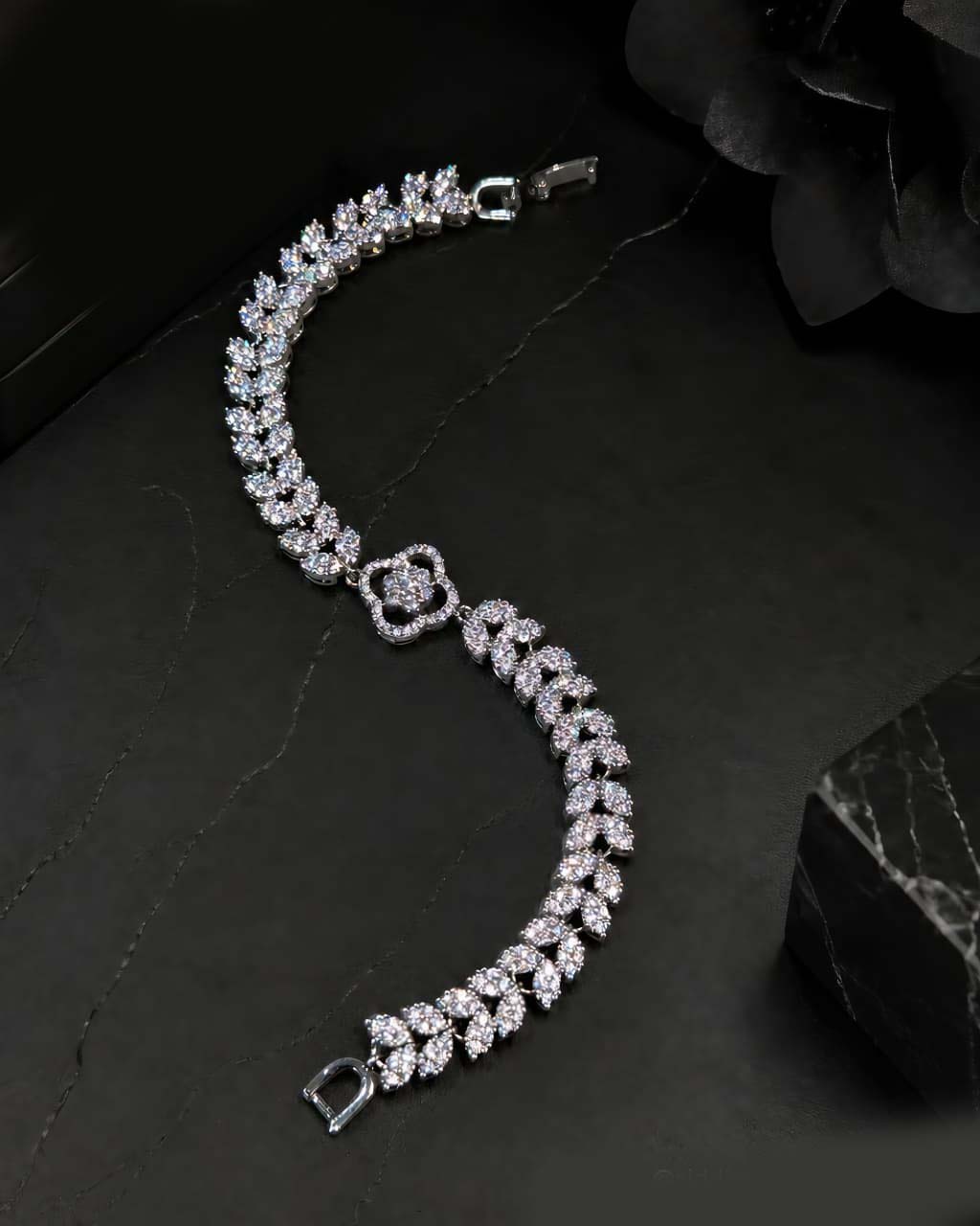 Celestia Silver Zircon Bracelet