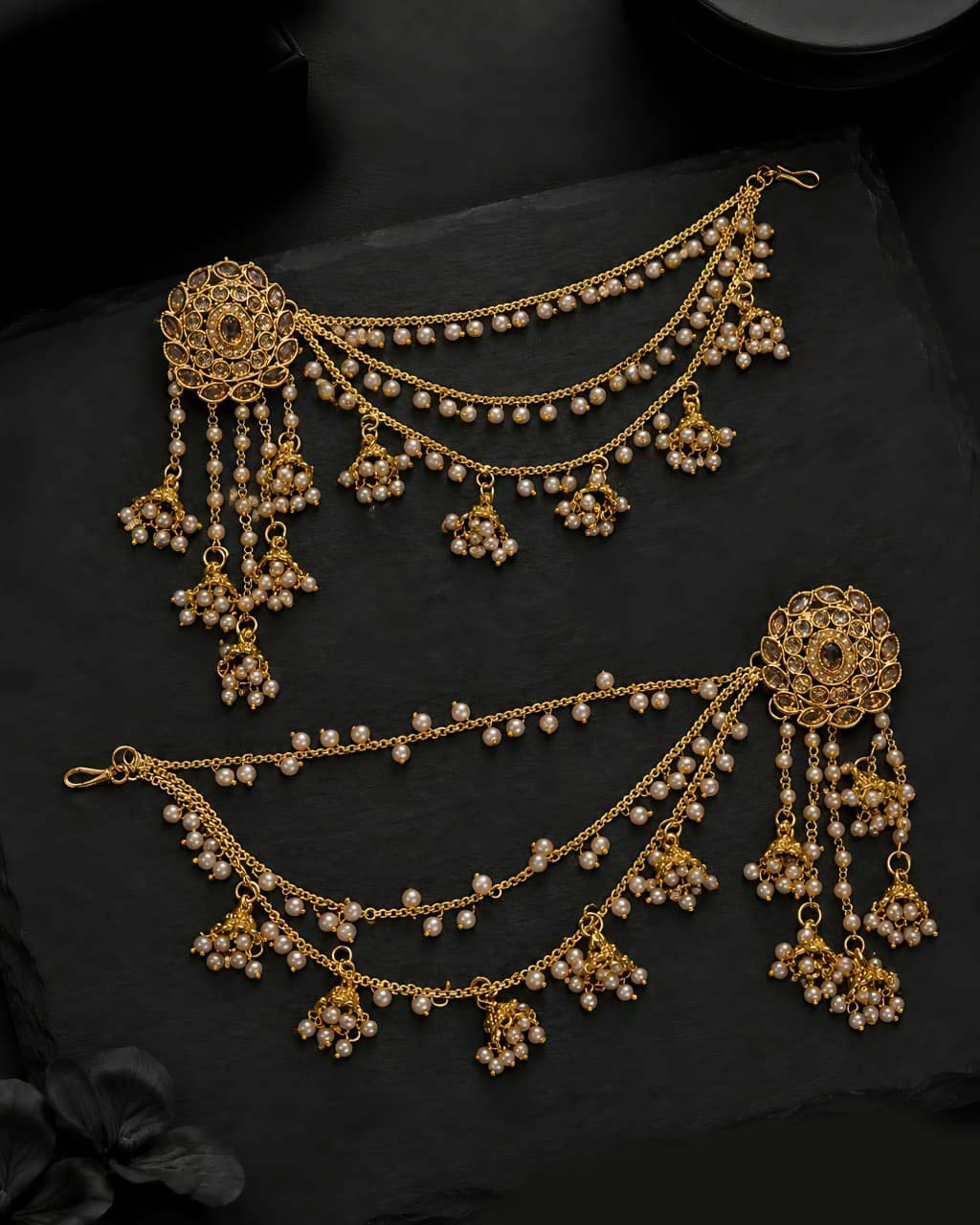 Maharani Bahubali Earrings with Saharey