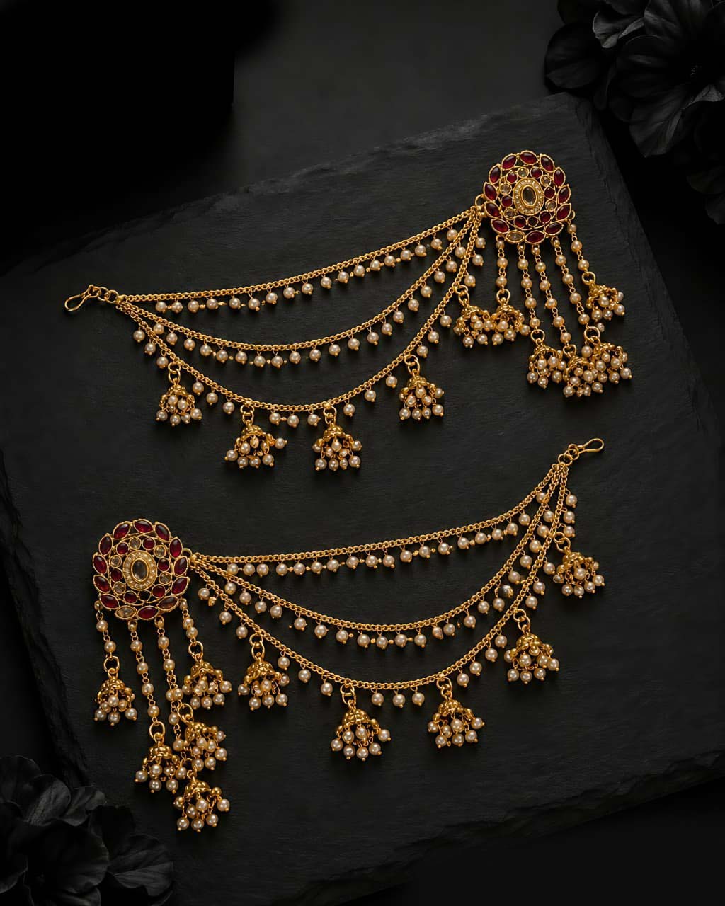 Maharani Bahubali Earrings with Saharey