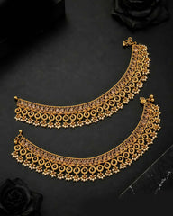 Noor Jahan Bridal Zircon Anklets – Pair of 2
