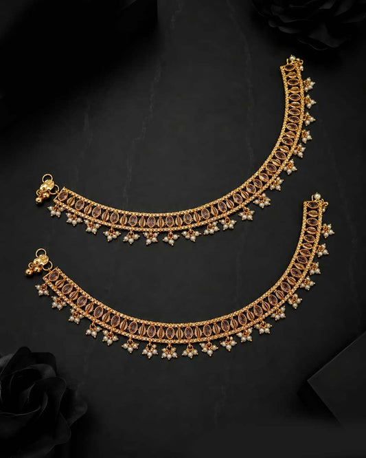 Shehzadi Zircon Ghungroo Anklets – Pair of 2
