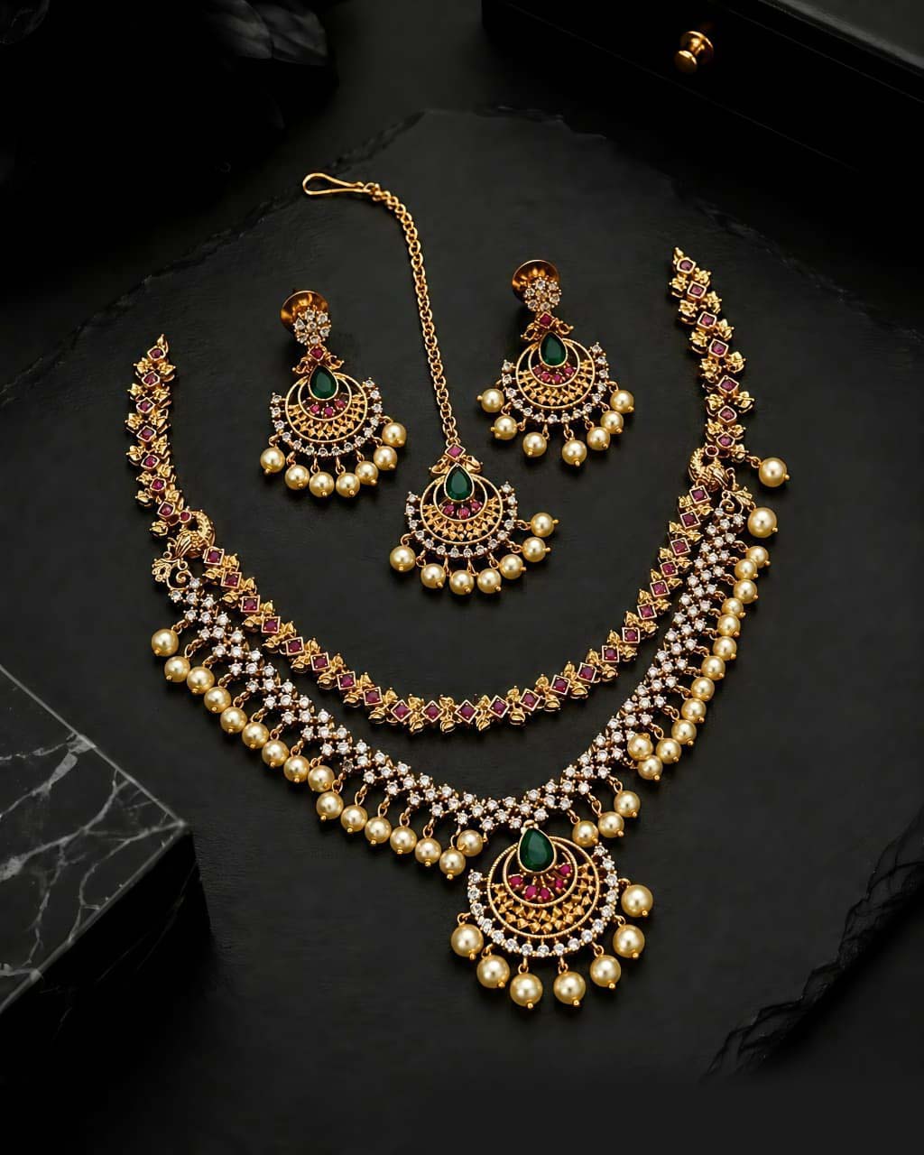 Temple Heritage Double-Layer Necklace Set
