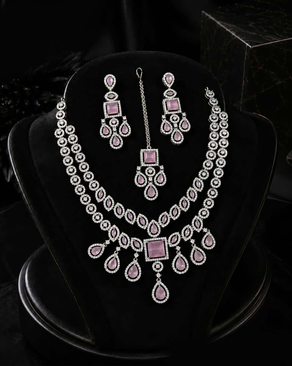 Celestia Luxe American Diamond Necklace Set