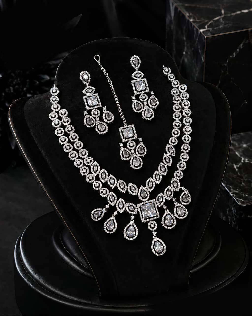 Celestia Luxe American Diamond Necklace Set
