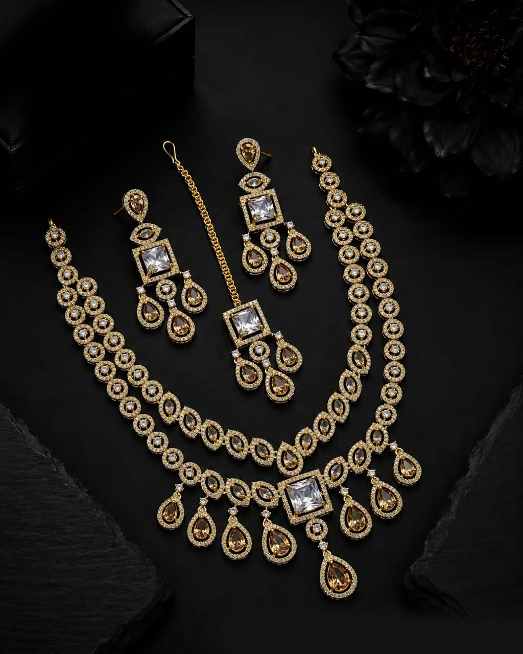 Celestia Luxe American Diamond Necklace Set