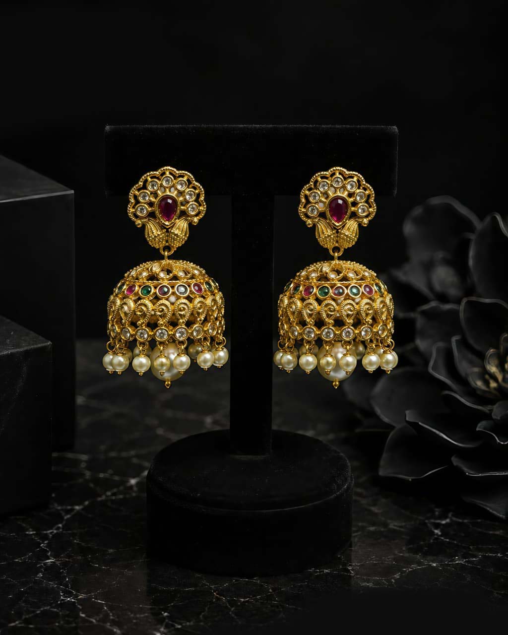Temple Grace South Indian Jhumki