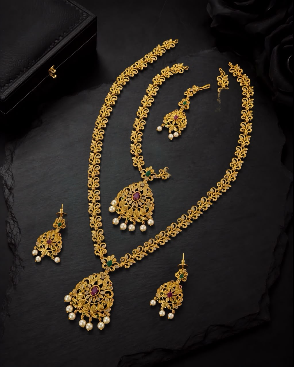 Regal South Indian Temple Jewelry Set