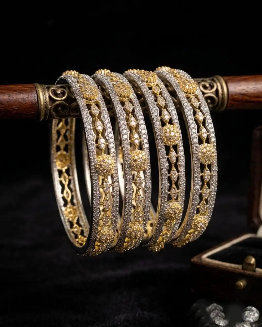 AD Two Tone Bangles (4 PCS)