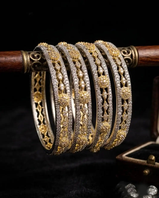 AD Two Tone Bangles (4 PCS)