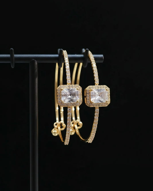 AD Zircon Bracelet Bangle Gold Plated Diamond Look Elegant Women’s Jewelry - Gram