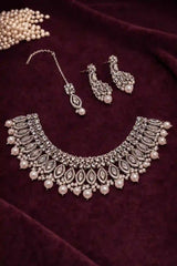 Bridal Choker Necklace Set with Earrings & Maang Tikka