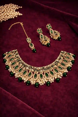 Bridal Choker Necklace Set with Earrings & Maang Tikka