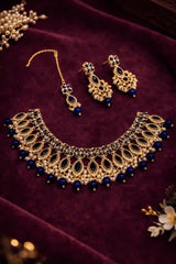 Bridal Choker Necklace Set with Earrings & Maang Tikka