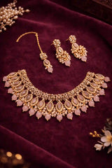 Bridal Choker Necklace Set with Earrings & Maang Tikka