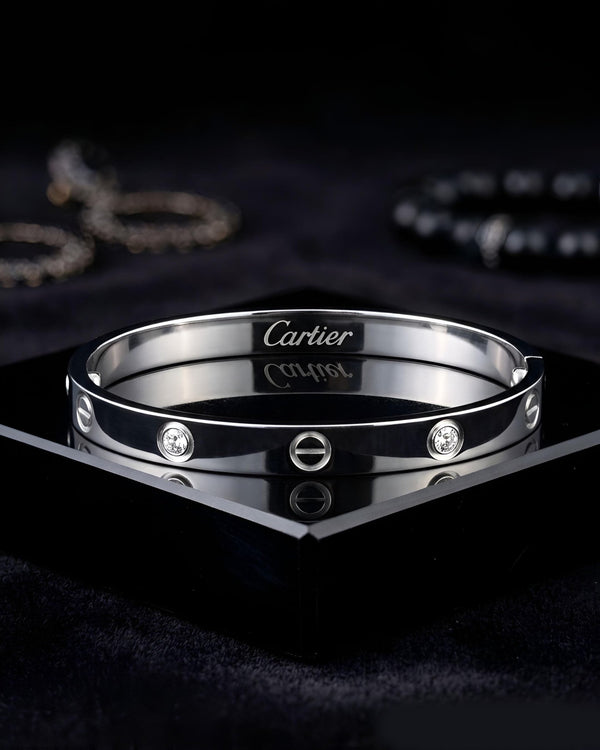 Cartier Style Stone Bangle – Premium Stainless Steel Luxury Bracelet
