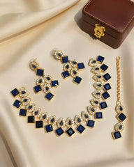 Classic Festive Necklace Earrings and Tikka Set