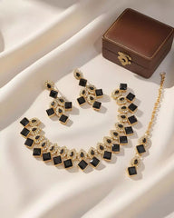Classic Festive Necklace Earrings and Tikka Set