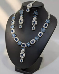 Designer Statement Necklace Earrings and Tikka Jewelry Set