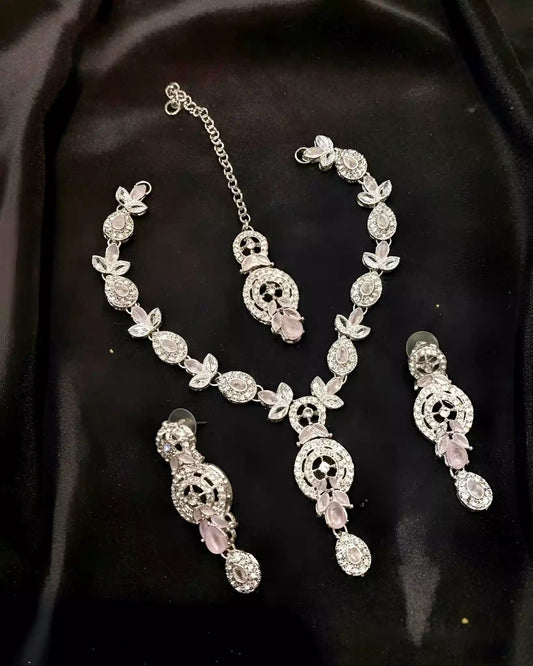 Elegant Celebration Necklace Earrings and Tikka Set