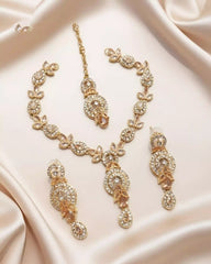 Elegant Celebration Necklace Earrings and Tikka Set