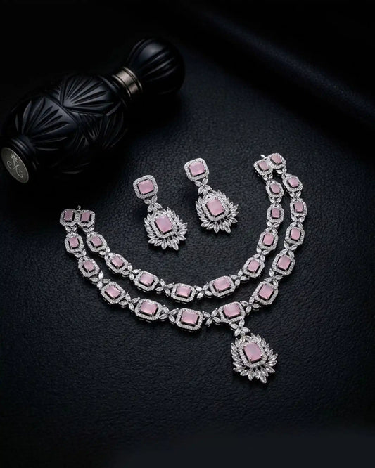 Double Layer AD Necklace Set
