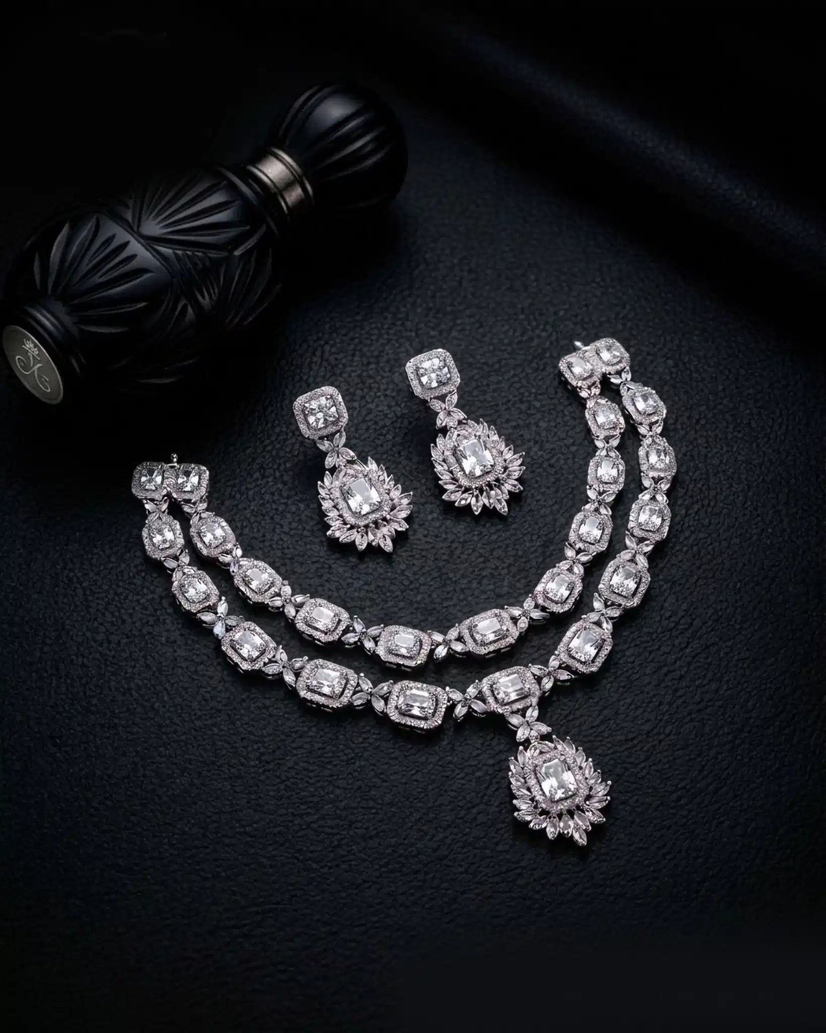 Double Layer AD Necklace Set
