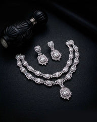 Double Layer AD Necklace Set