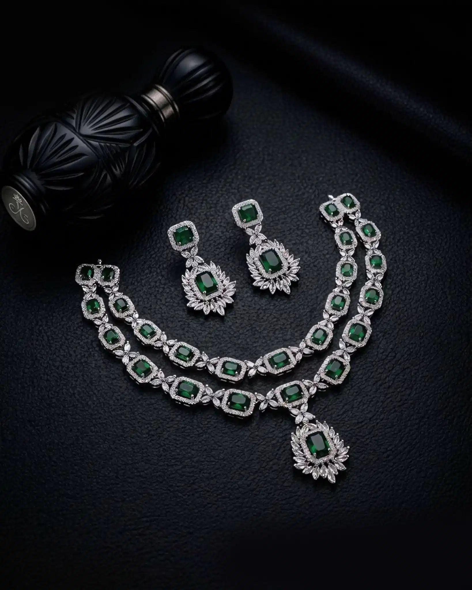 Double Layer AD Necklace Set