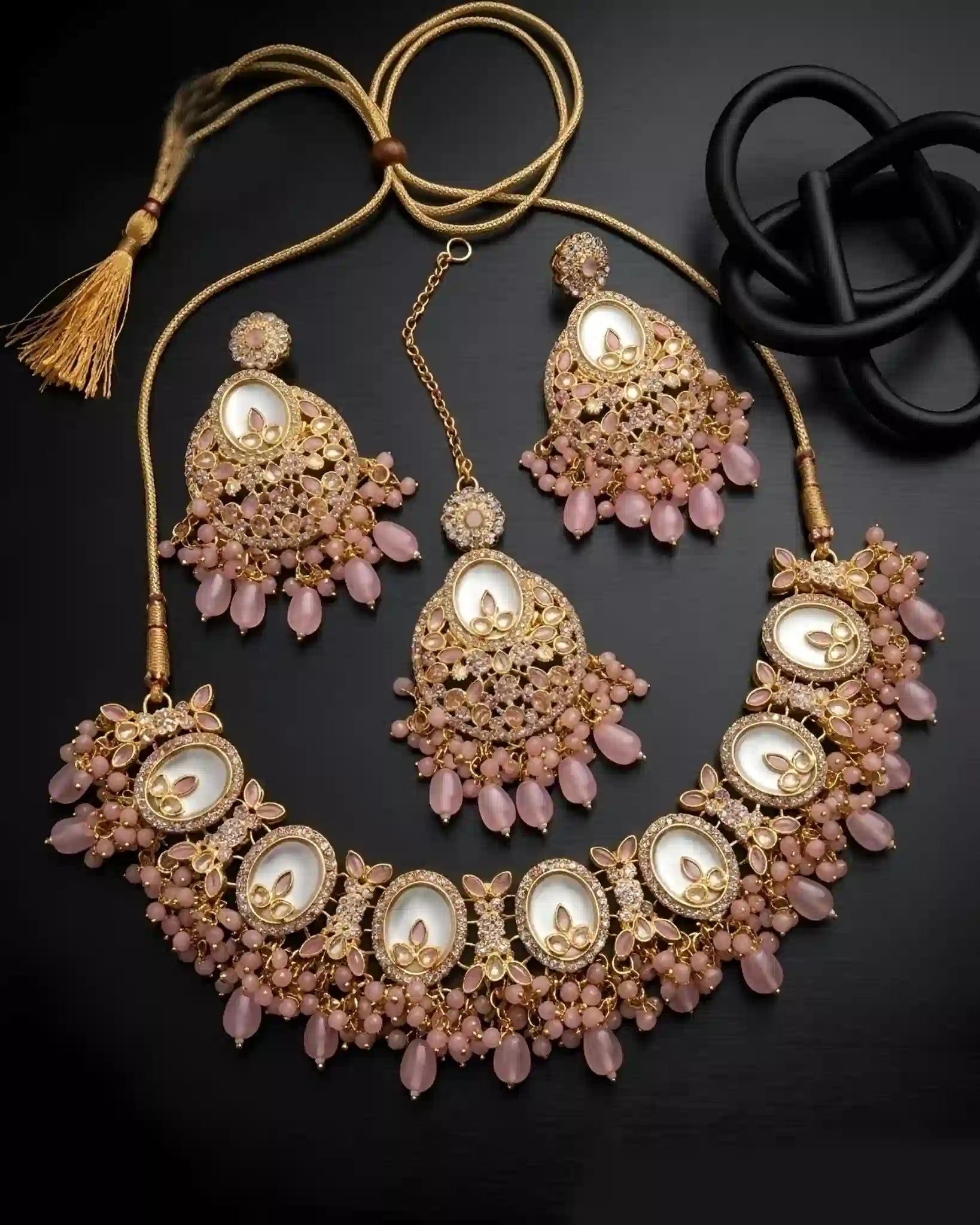Gold Sparkle Necklace Set