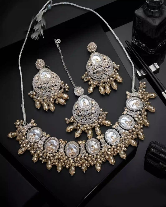 Silver Sparkle Necklace Set