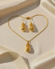 Gold Locket Jewelry Set – Necklace & Earrings Combo