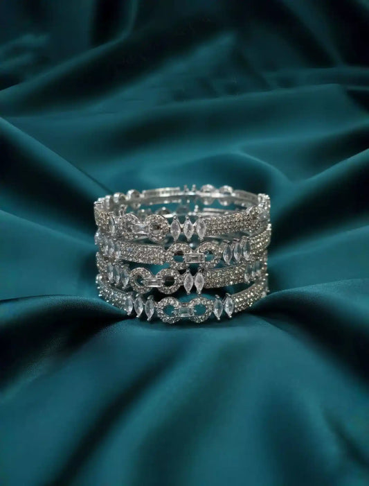 Gold Plated Stone Bangles Set Premium Designer Party Wear Bangles for Women
