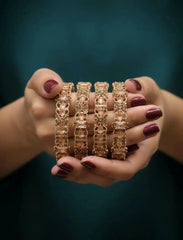 Gold Plated Stone Bangles Set Premium Designer Party Wear Bangles for Women