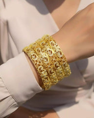 Luxury AD Zircon Bangles Set – Gold Plated Diamond Look Party Wear Bangles