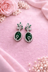 Luxury Leaf Vine Crystal Drop Earrings for Women | Elegant Designer Party Wear Earrings