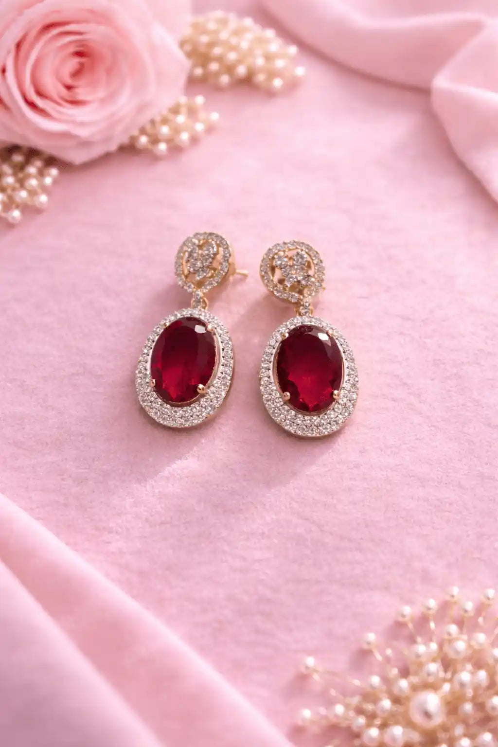Luxury Oval Crystal Drop Earrings for Women | Elegant Designer Party Wear Jhumka Earrings | 10 Color Variants