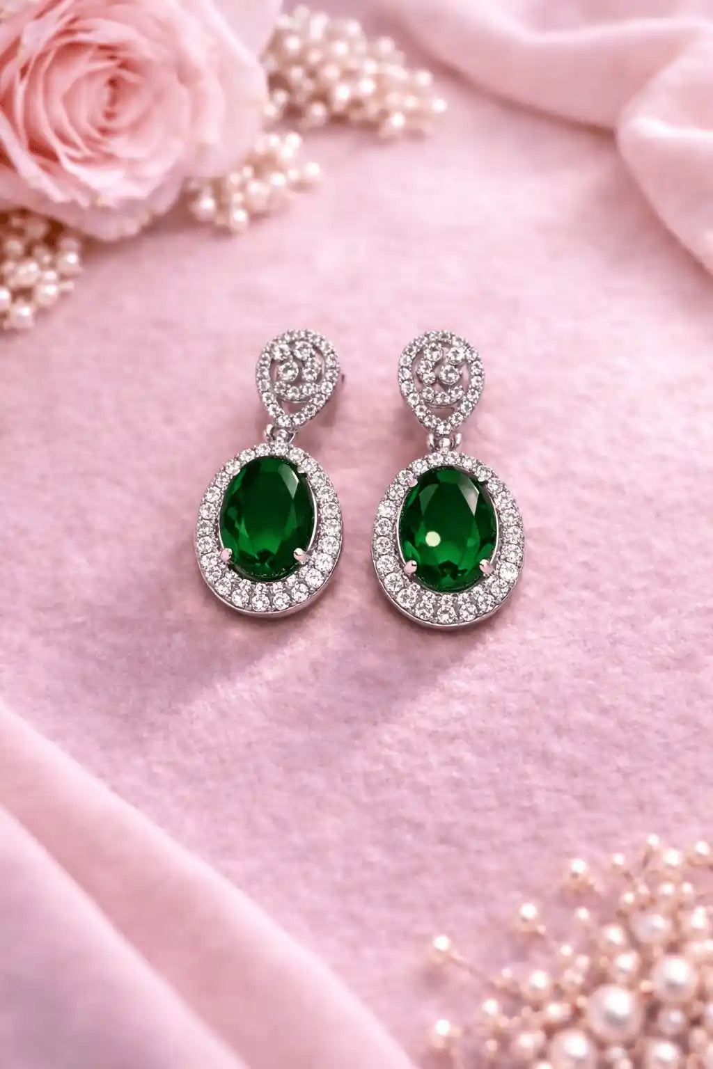 Luxury Oval Crystal Drop Earrings for Women | Elegant Designer Party Wear Jhumka Earrings | 10 Color Variants