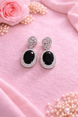 Luxury Oval Crystal Drop Earrings for Women | Elegant Designer Party Wear Jhumka Earrings | 10 Color Variants