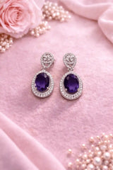 Luxury Oval Crystal Drop Earrings for Women | Elegant Designer Party Wear Jhumka Earrings | 10 Color Variants