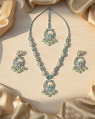 Luxury Party Wear Necklace, Earrings & Bindi Set – Wedding & Festive Jewelry