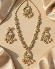 Luxury Party Wear Necklace, Earrings & Bindi Set – Wedding & Festive Jewelry