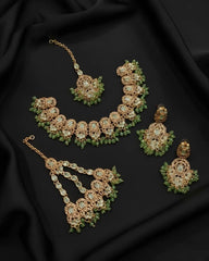 Premium Statement Necklace Earrings and Tikka Set