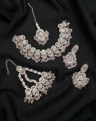 Premium Statement Necklace Earrings and Tikka Set