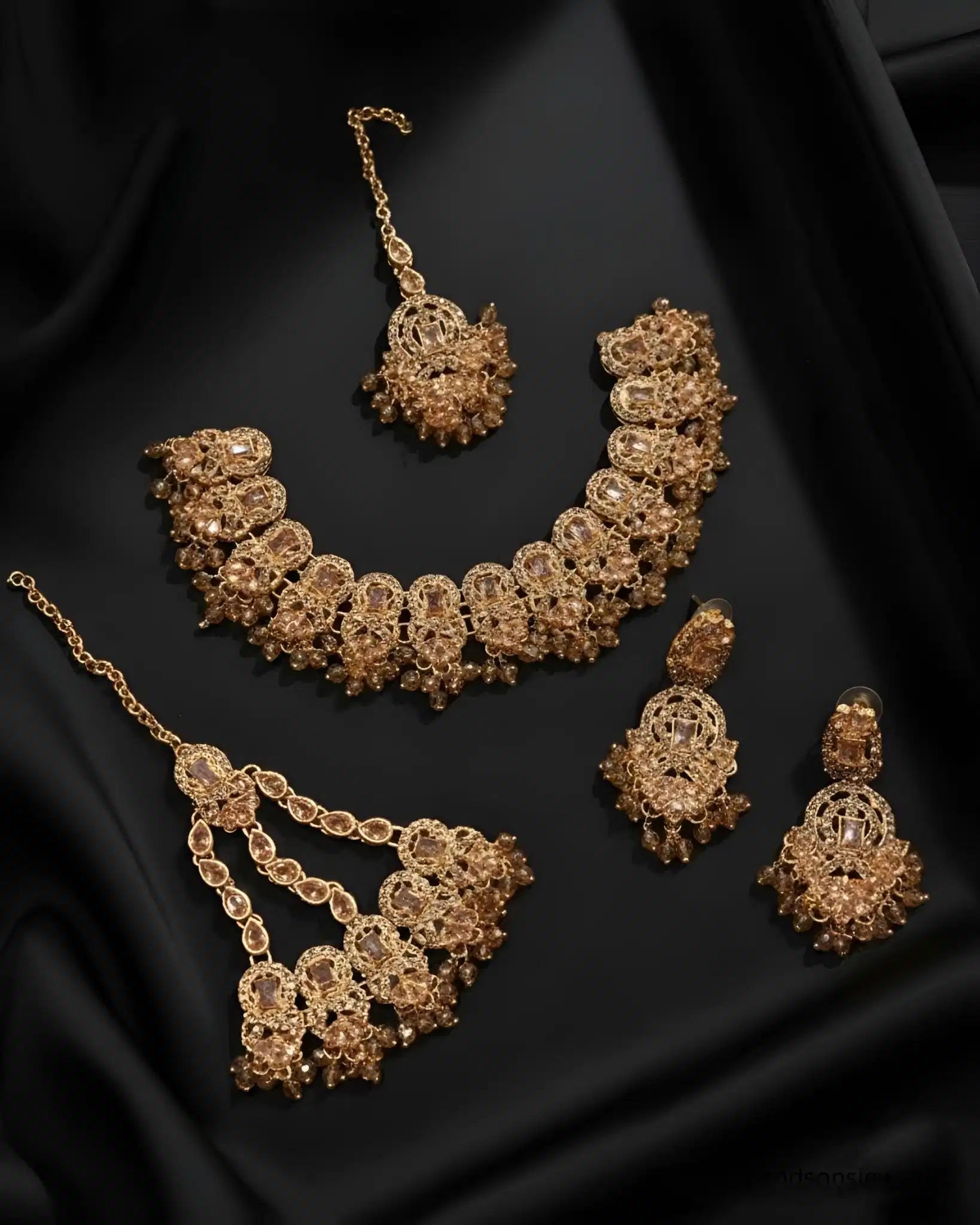 Premium Statement Necklace Earrings and Tikka Set