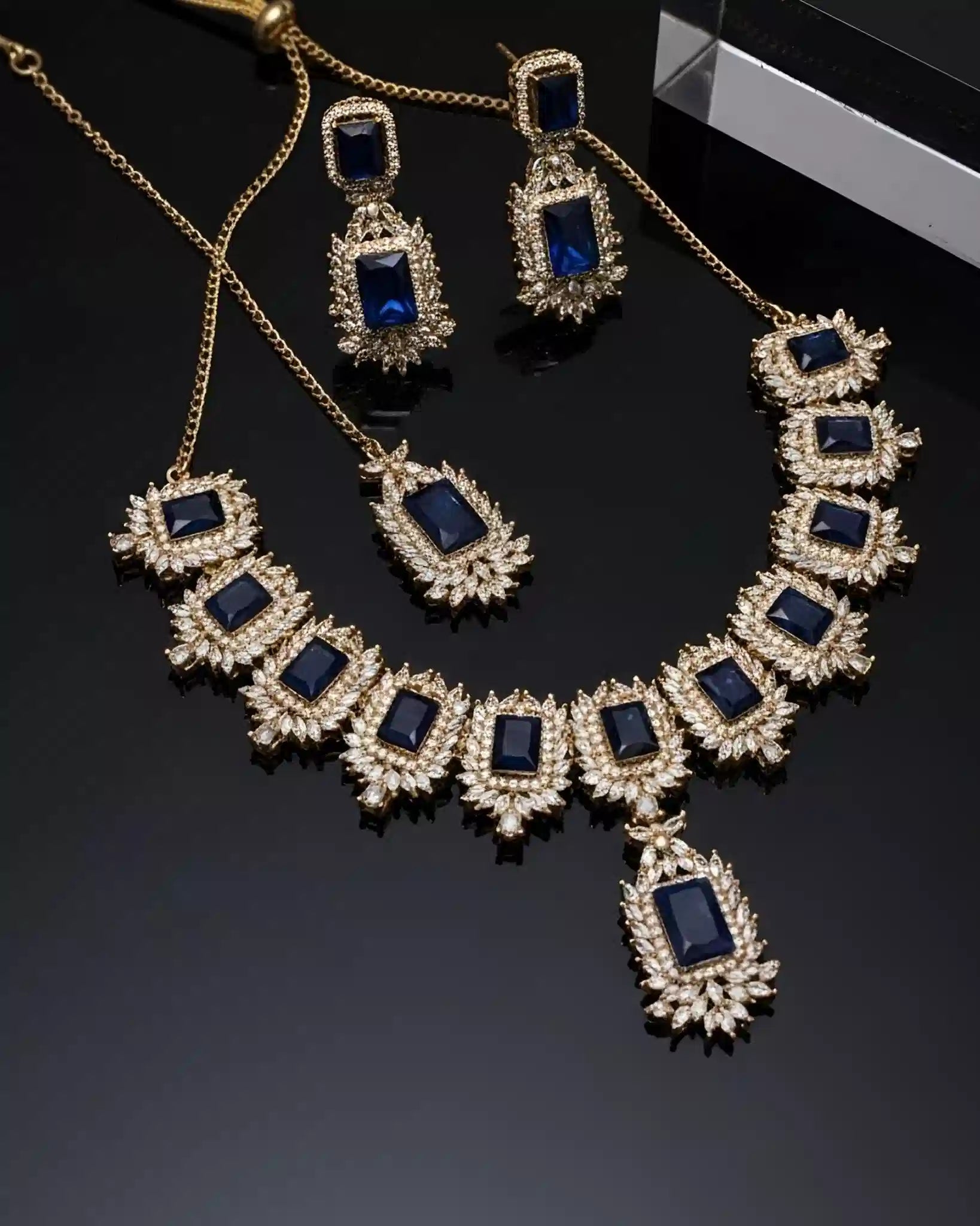 Premium Traditional Necklace Earrings and Tikka Set