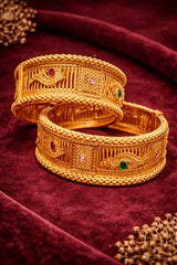 Rajwari Heritage Openwork Bangle Set – Antique Statement Bangles