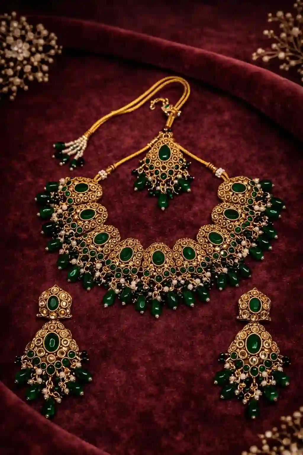 Royal Heritage Bridal Necklace Set with Earrings & Tikka